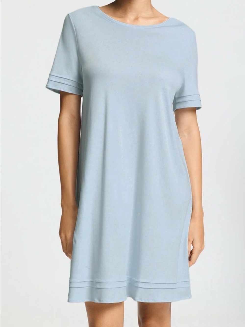HANRO of Switzerland Mercerized Cotton 3/4 Sleeve Nightgown Blue Size S